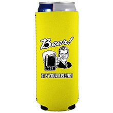Load image into Gallery viewer, Beer! It's Your Friend! Slim Can Coolie
