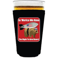 Load image into Gallery viewer, pint glass koozie with right to bear arms design