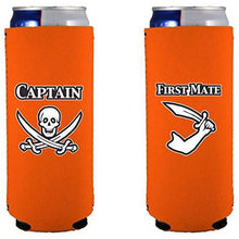 Load image into Gallery viewer, Captain and First Mate Slim 12 oz Can Coolie Set