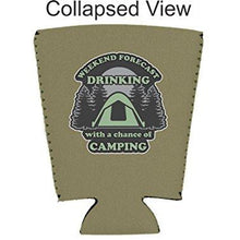 Load image into Gallery viewer, Weekend Forecast Drinking with a chance of Camping Pint Glass Coolie
