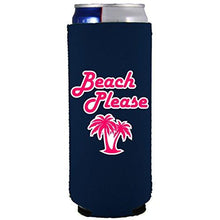 Load image into Gallery viewer, slim can koozie with beach please design