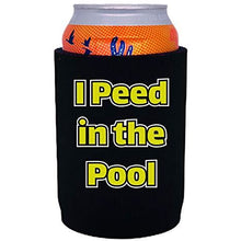 Load image into Gallery viewer, full bottom can koozie with i peed in the pool design