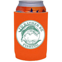 Load image into Gallery viewer, I'd Rather Be Fishing Full Bottom Can Coolie