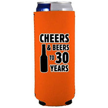 Load image into Gallery viewer, Cheers & Beers to 30 Years Slim Can Coolie