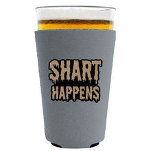 Load image into Gallery viewer, pint glass koozie with shart happens design