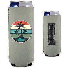 Load image into Gallery viewer, Retro Palm Trees Magnetic Slim Can Coolie
