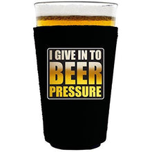 Load image into Gallery viewer, pint glass koozie with beer pressure design