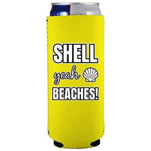 Load image into Gallery viewer, Shell Yeah Beaches Slim 12 oz Can Coolie