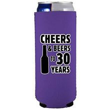 Load image into Gallery viewer, Cheers & Beers to 30 Years Slim Can Coolie