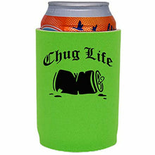 Load image into Gallery viewer, 12 oz full bottom can koozie with chug life design