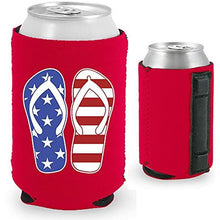 Load image into Gallery viewer, Stars and Stripes Flip Flop Magnetic Can Coolie