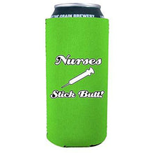 Load image into Gallery viewer, 16 oz can koozie with nurses stick butt design
