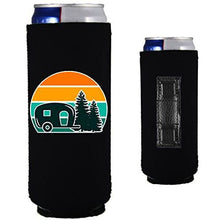 Load image into Gallery viewer, slim magnetic koozie with retro camper design 
