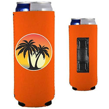 Load image into Gallery viewer, Palm Tree Sunset Magnetic Slim Can Coolie