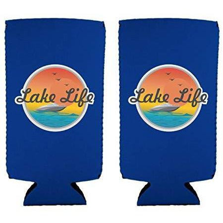 Lake Life Canoe Skinny Can Koozie