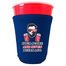 Load image into Gallery viewer, Four Score and Seven Beers Ago Party Cup Coolie