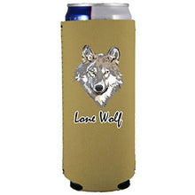 Load image into Gallery viewer, slim can koozie with lone wolf design