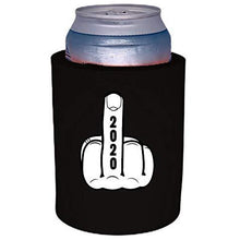 Load image into Gallery viewer, black thick foam old school can koozie with 2020 middle finger design