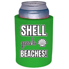 Load image into Gallery viewer, Shell Yeah Beaches Thick Foam"Old School" Regular Can Coolie