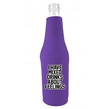 Load image into Gallery viewer, I Have Mixed Drinks About Feelings Beer Bottle Coolie