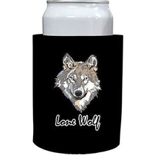 Load image into Gallery viewer, black old school thick foam koozie with lone wolf design
