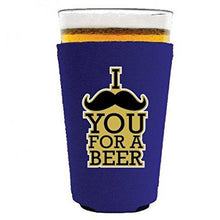 Load image into Gallery viewer, I Mustache You For A Beer Pint Glass Coolie