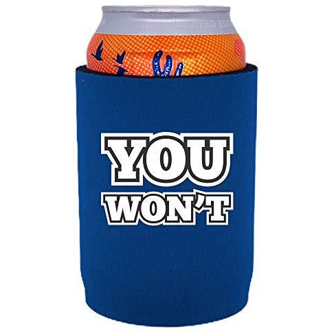 royal blue full bottom can koozie with 