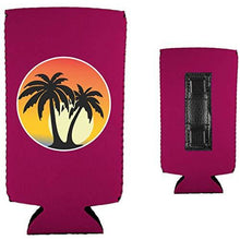 Load image into Gallery viewer, Palm Tree Sunset Magnetic Slim Can Coolie