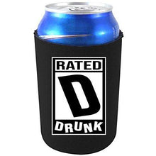 Load image into Gallery viewer, can koozie with rated d for drunk design