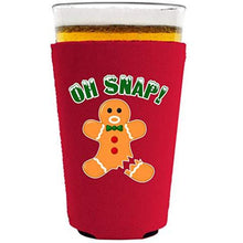 Load image into Gallery viewer, pint glass koozie with oh snap design