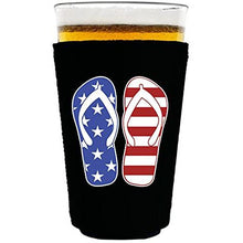 Load image into Gallery viewer, Stars and Stripes Flip Flop Neoprene Pint Glass Coolie