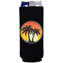 Load image into Gallery viewer, Palm Tree Sunset Slim Can Coolie