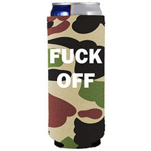 Load image into Gallery viewer, Fuck Off Slim 12 oz Can Coolie