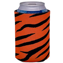Load image into Gallery viewer, can koozie with tiger stripe design