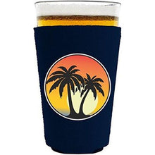Load image into Gallery viewer, Palm Tree Sunset Pint Glass Coolie