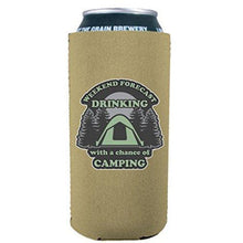 Load image into Gallery viewer, Weekend Forecast Drinking with a chance of Camping 16 oz. Can Coolie