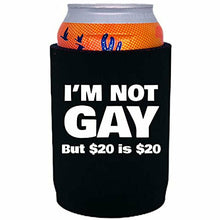 Load image into Gallery viewer, 12 oz full bottom can koozie with im not gay design