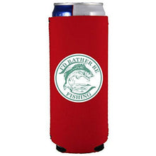 Load image into Gallery viewer, I'd Rather Be Fishing Slim 12 oz Can Coolie