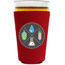 Load image into Gallery viewer, pint glass koozie with beer ingredients design
