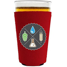 Load image into Gallery viewer, pint glass koozie with beer ingredients design