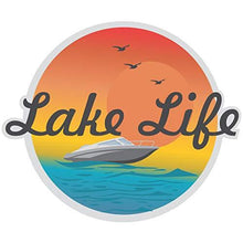 Load image into Gallery viewer, vinyl sticker with lake life design
