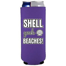 Load image into Gallery viewer, Shell Yeah Beaches Slim 12 oz Can Coolie