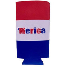 Load image into Gallery viewer, 'Merica Striped Slim Can Coolie