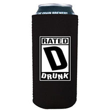 Load image into Gallery viewer, 16 oz can koozie with rated d for drunk design