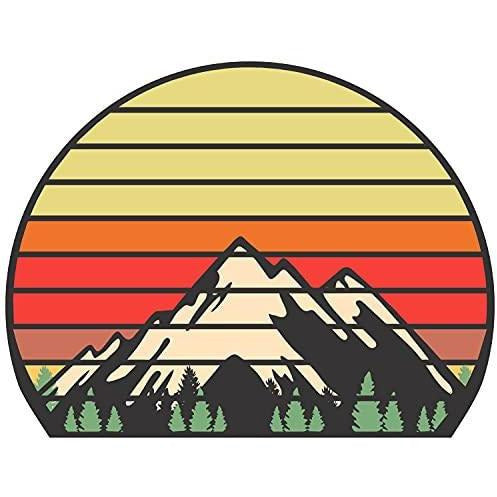 retro mountains vinyl sticker design 