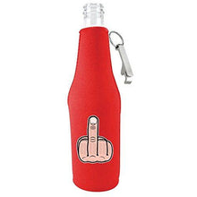 Load image into Gallery viewer, Middle Finger Beer Bottle Coolie With Opener