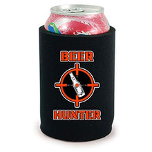 Load image into Gallery viewer, full bottom can koozie with beer hunter design