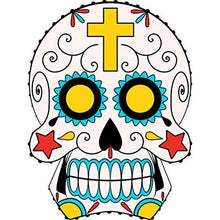 Load image into Gallery viewer, vinly sticker with sugar skull design
