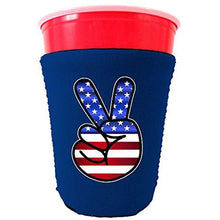 Load image into Gallery viewer, America Peace Sign Party Cup Coolie