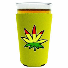 Load image into Gallery viewer, Rasta Leaf Pint Glass Coolie